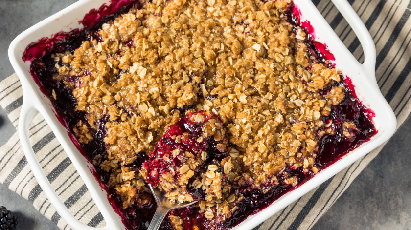 Crumble Pommes Sauce Framboise