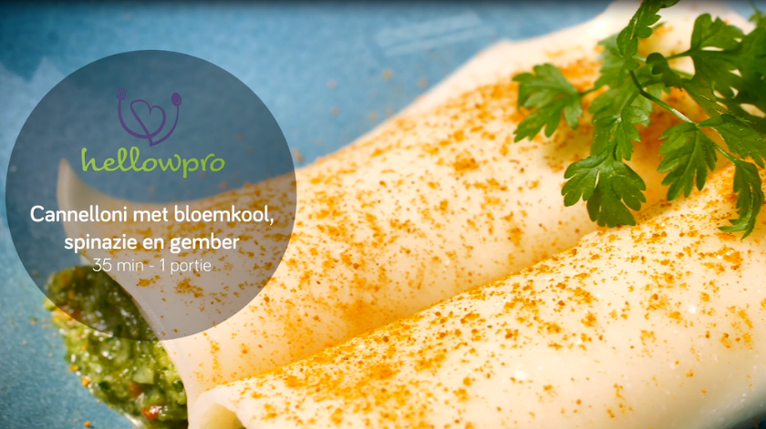 Cannelloni met bloemkool, spinazie en gember