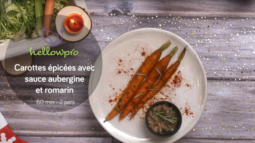 Carottes Épicées Avec Sauce Aubergine Et Romarin